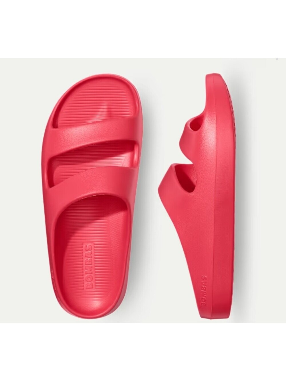 Size 5 - Bombas Women's Red Slide Sandals - Picture 3 of 9